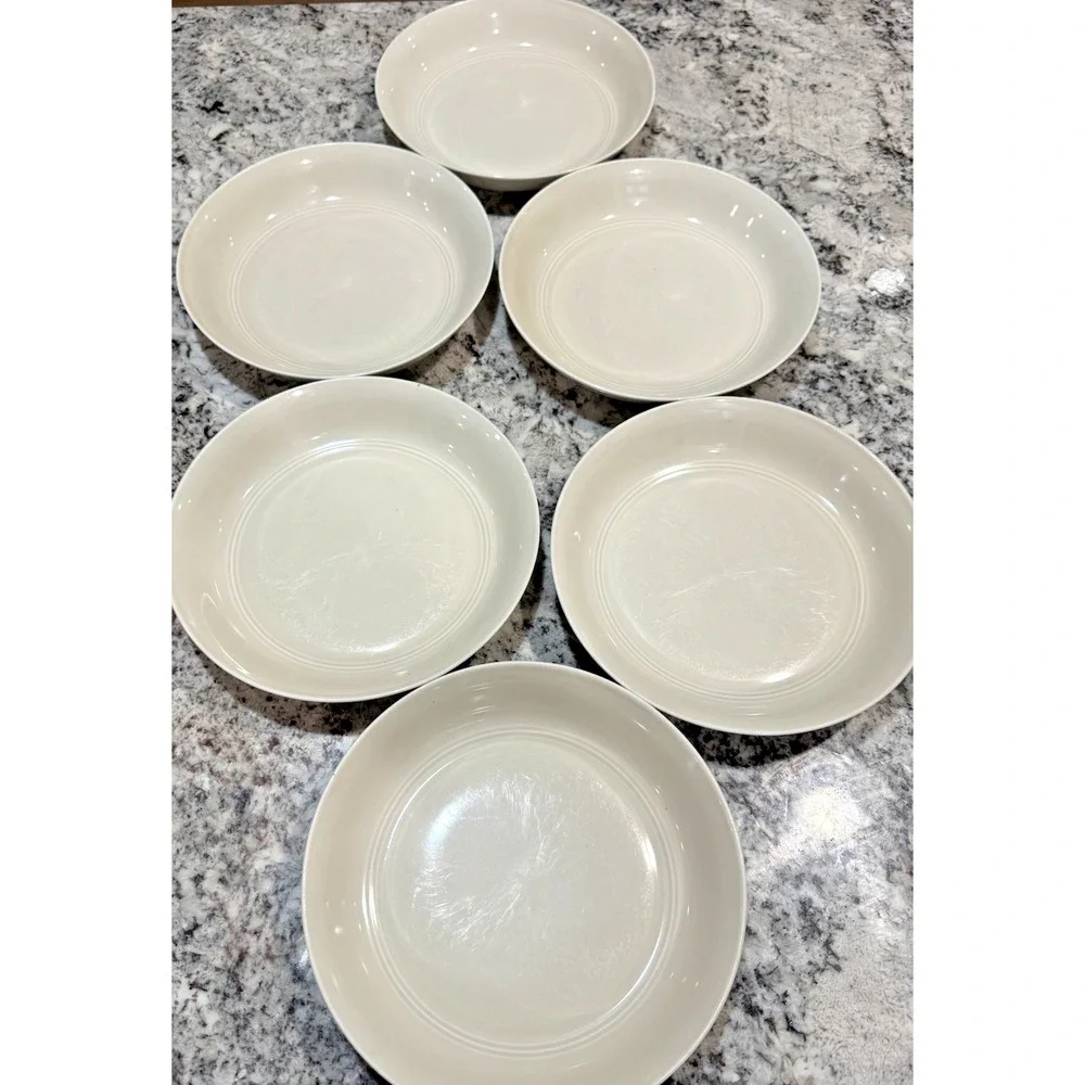 Crate & Barrel Aaron Probyn HUE Light Beige Large Soup/Pasta Bowls 9